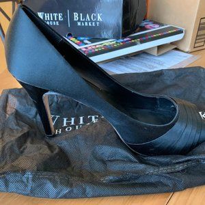 White House Black Market Satin Peep Toe Pump
